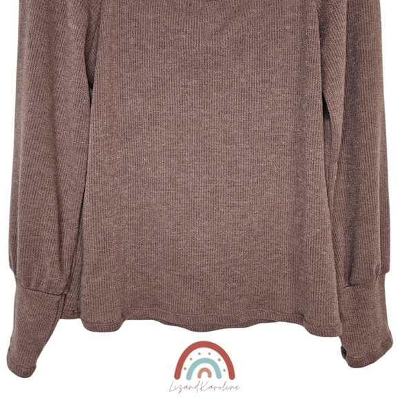 New! Heatherly Ribbed Knit Square Neck Sweater Top - Picture 7 of 11